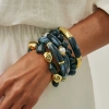 Cross-border European and American retro Maillard elastic curved tube bracelet, CCB bamboo cuff, dyed beaded string, ins bracelet and jewelry Specification image
